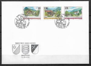 FDC ARCHITEKTURA LIECHTENSTEIN MI.1148-1150