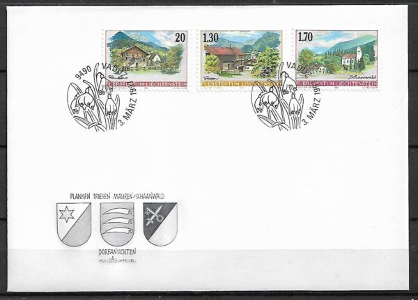 FDC ARCHITEKTURA LIECHTENSTEIN MI.1148-1150