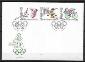 FDC OLIMPIADA LETNIA LIECHTENSTEIN MI.1129-1131