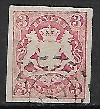 NIEMCY BAWARIA MI.15 KASOWANY STEMPEL NR 2