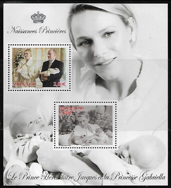KSIĘŻNA CHARLENE I ALBERT MONAKO MI.BL.112**