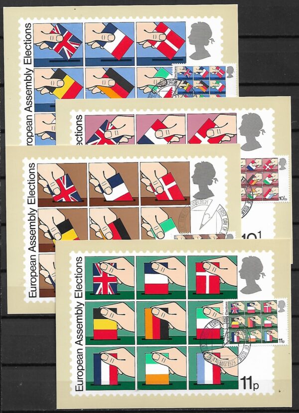 PARLAMENT EUROPEJSKI ANGLIA MI.789-792 NA KARTACH MAXIMUM