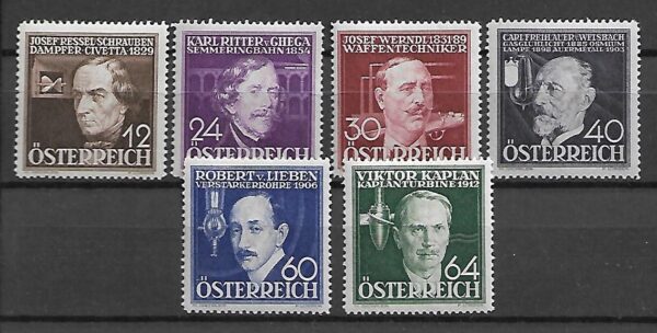 SŁAWNI LUDZIE AUSTRIA MI.632-637**