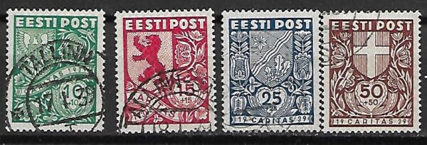 HERBY ESTONIA MI.142-145 KASOWANY
