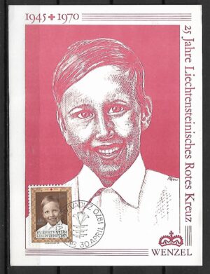 KSIĄŻE WENZEL LIECHTENSTEIN MI.526 NA KARCIE MAXIMUM