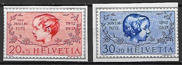 SŁAWNI LUDZIE SZWAJCARIA MI.318-319**ZNACZKI Z BLOKU