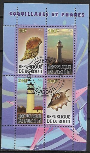 MUSZLE I LATARNIE MORSKIE DJIBOUTI KASOWANY NR 2