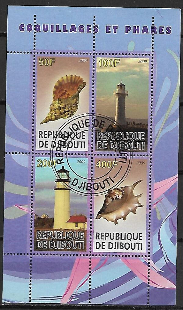 MUSZLE I LATARNIE MORSKIE DJIBOUTI KASOWANY NR 2