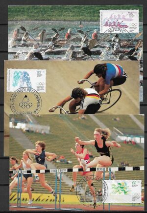 OLIMPIADA LETNIA BERLIN MI.716-718 NA KARTACH MAXIMUM