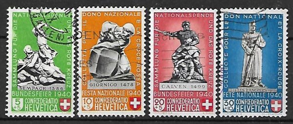 POMNIKI WOJSKOWE SZWAJCARIA MI.364-367 KASOWANY