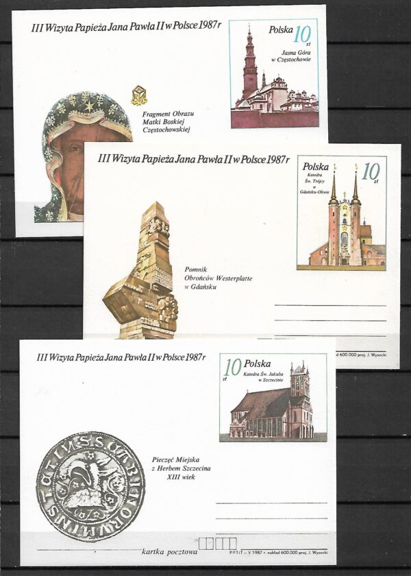 Cp.FI.950-958**III WIZYTA JANA PAWŁA II W POLSCE KOMPLET - obrazek 2