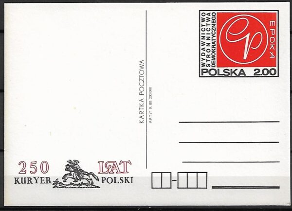 Cp.FI.776**250 LAT KURIERA POLSKIEGO ORGANU SD