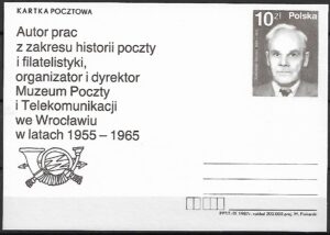 Cp.FI.967**DZIAŁACZE POLSKIEGO RUCHU FILATELISTYCZNEGO - A.ŚNIEŻKO