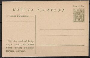 Cp.FI.32b**KARTKA ZE ZNAKIEM OPŁATY ORZEŁ MIĘDZY WIĄZKAMI LIKTORSKIMI