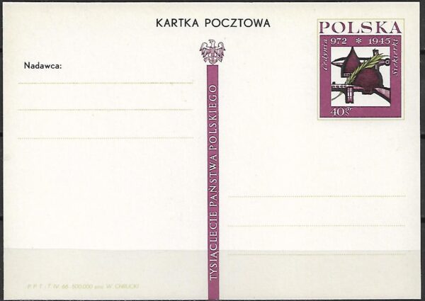 Cp.FI.300**1000 LECIE PAŃSTWA POLSKIEGO (CEDYNIA I SIEKIERKI)