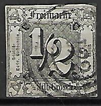 KSIĘSTWO NIEMIECKIE THURN UND TAXIS MI.3 KASOWANY