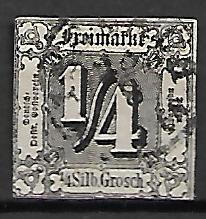 KSIĘSTWO NIEMIECKIE THURN UND TAXIS MI.26 KASOWANY