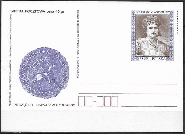Cp.FI.1090**POCZET KRÓLÓW I KSIĄŻĄT POLSKICH  BOLESŁAW V WSTYDLIWY
