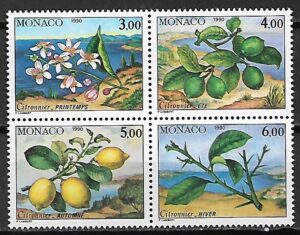DRZEWA I OWOCE MONAKO MI.1990-1993**4-BLOK