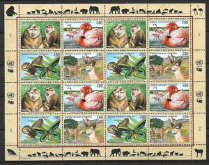 GATUNKI ZAGROŻONE WYGINIĘCIEM ONZ SZWAJCARIA MI.ARK.330-333**