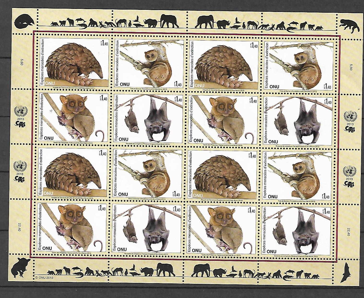 ZWIERZĘTA ONZ SZWAJCARIA MI.ARK.834-837**