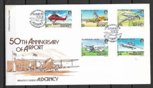 FDC ROCZNICA POWSTANIA LOTNISKA ALDERNEY MI.18-22