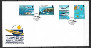 FDC WYŚCIGI MISTRZOSTW ŚWIATA MOTOROWODNYCH GUERNSEY MI.426-429