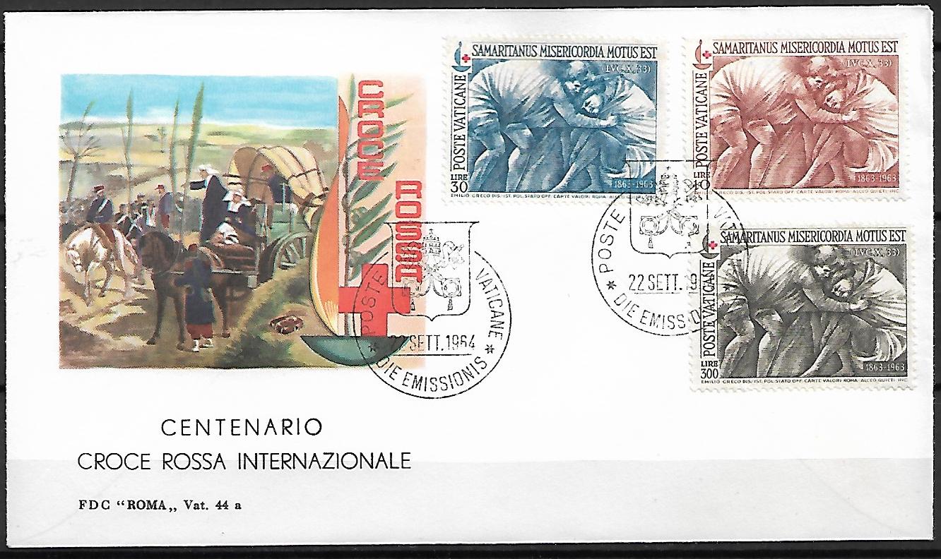 FDC CZERWONY KRZYŻ WATYKAN MI.459-461