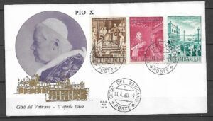 FDC PAPAIEŻ PIO X WATYKAN MI.344-346