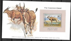 ANTYLOPA ELAND LESOTHO KOLEKCJA ZWIERZĄT ŚWIATA NA KARCIE