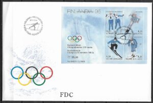 FDC 100 LAT KOMITETU OLIMPIJSKIEGO FINLANDIA MI.BL.11
