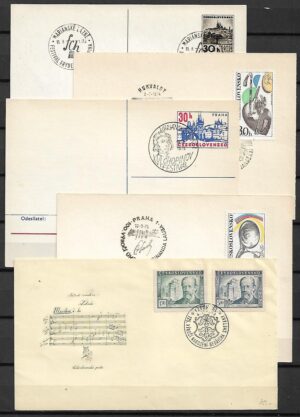 KOPERTY - KARTY I STEMPLE OKOLICZNOŚCOWE CZECHOSŁOWACJA MUZYCY