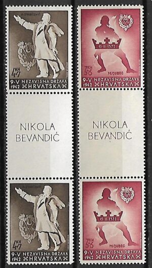 POSTAĆ HISTORYCZNA CHORWACJA MI.91-92** ZACZEK PRZYWIESZKA ZNACZEK