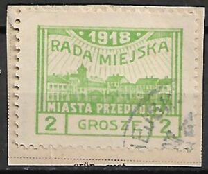 POCZTA MIEJSKA PRZEDBÓRZ FI.7B KASOWANY GWARANCJA H. JENDROSZEK