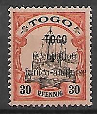 KOLONIE NIEMIECKIE TOGO OKUPACJA ANGIELSKO-FRANCUSKA MI.5** GWARANCJA