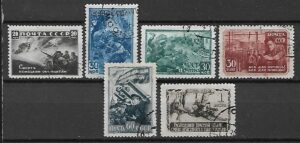 II WOJNA ŚWIATOWA ZSRR MI.836-841 KASOWANY