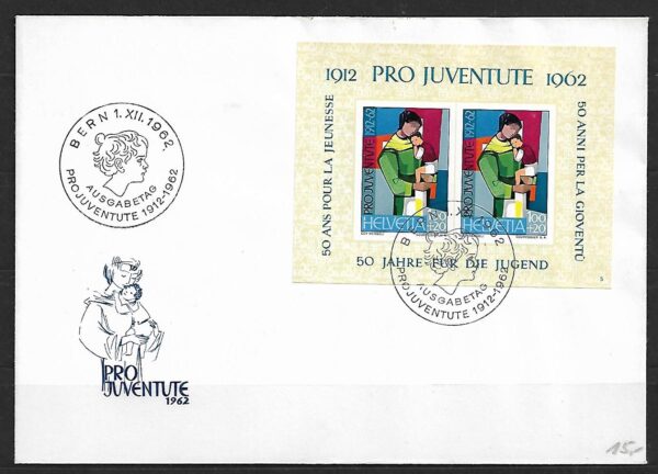 ROCZNICA SZWAJCARIA MI.BL.18  FDC