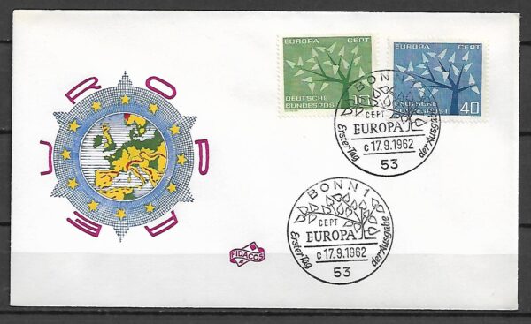 EUROPA CEPT RFN MI.383-384 FDC 2