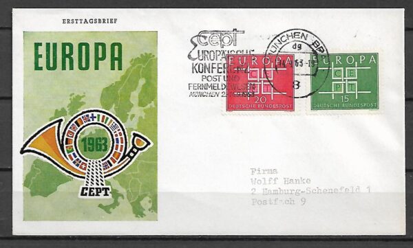 EUROPA CEPT RFN MI.406-407 FDC 1