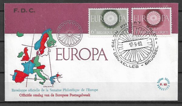 FDC EUROPA CEPT BELGIA MI.1209-1210
