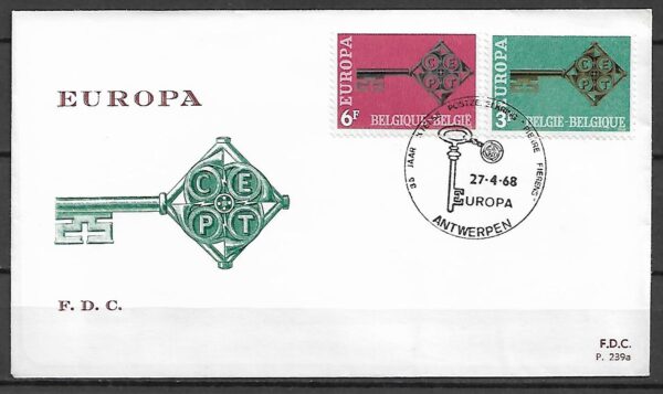 FDC EUROPA CEPT BELGIA MI.1511-1512 NR 2