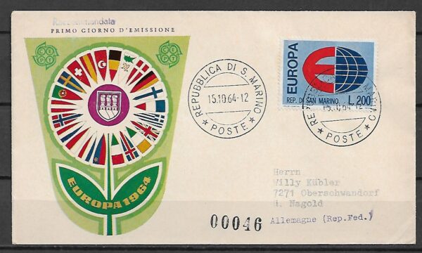 EUROPA CEPT SAN MARINO MI.826 FDC1