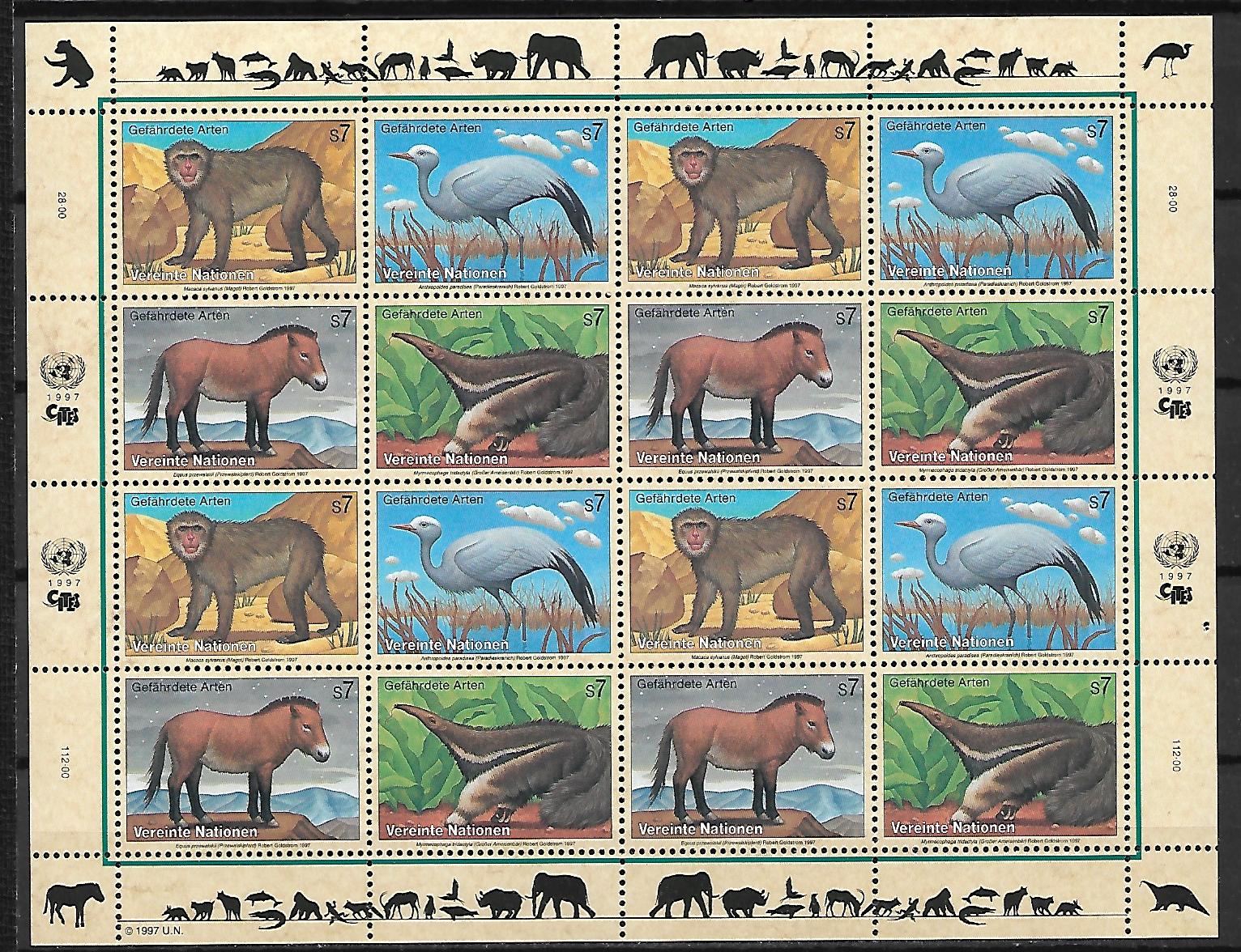 ZWIERZĘTA ONZ AUSTRIA MI.ARK.222-225**