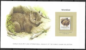 WOMBAT WŁOCHATY AUSTRALIA KOLEKCJA ZWIERZĄT ŚWIATA NA KARCIE