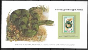 ZIELONA ŻMIJA NOCNA KONGO KOLEKCJA ZWIERZĄT ŚWIATA NA KARCIE