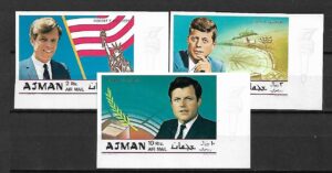 J.F.KENNEDY AJMAN MI.445-447B**