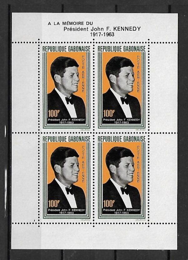 J.F.KENNEDY GABON MI.BL.3**