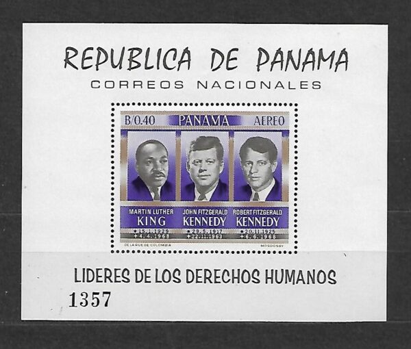 J.F.KENNEDY M.LUTHER KING R.F.KENNEDY PANAMA MI.BL.102**