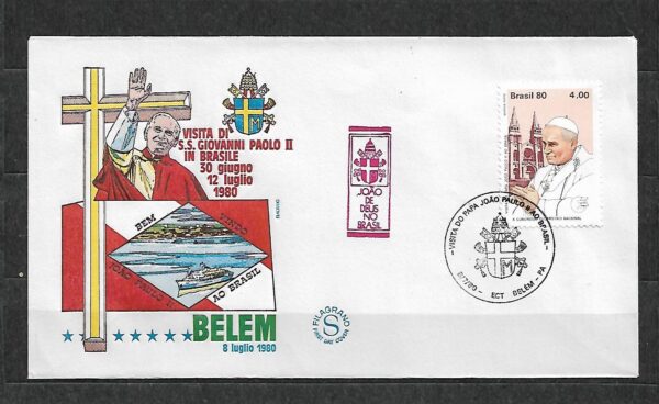 WIZYTA JANA PAWŁA II BRAZYLIA-BELEM KOPERTA