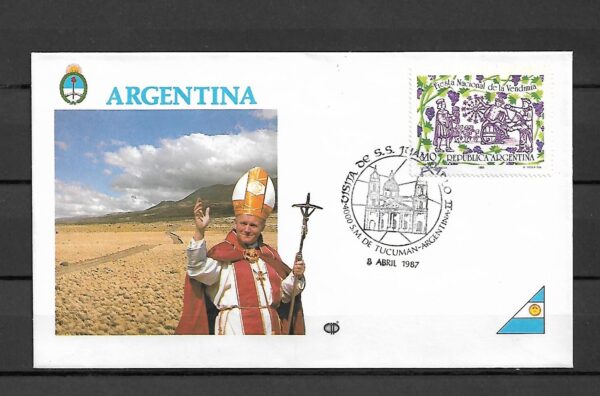 WIZYTA JANA PAWŁA II ARGENTYNA-SAN MIGUEL TUCUMAN KOPERTA